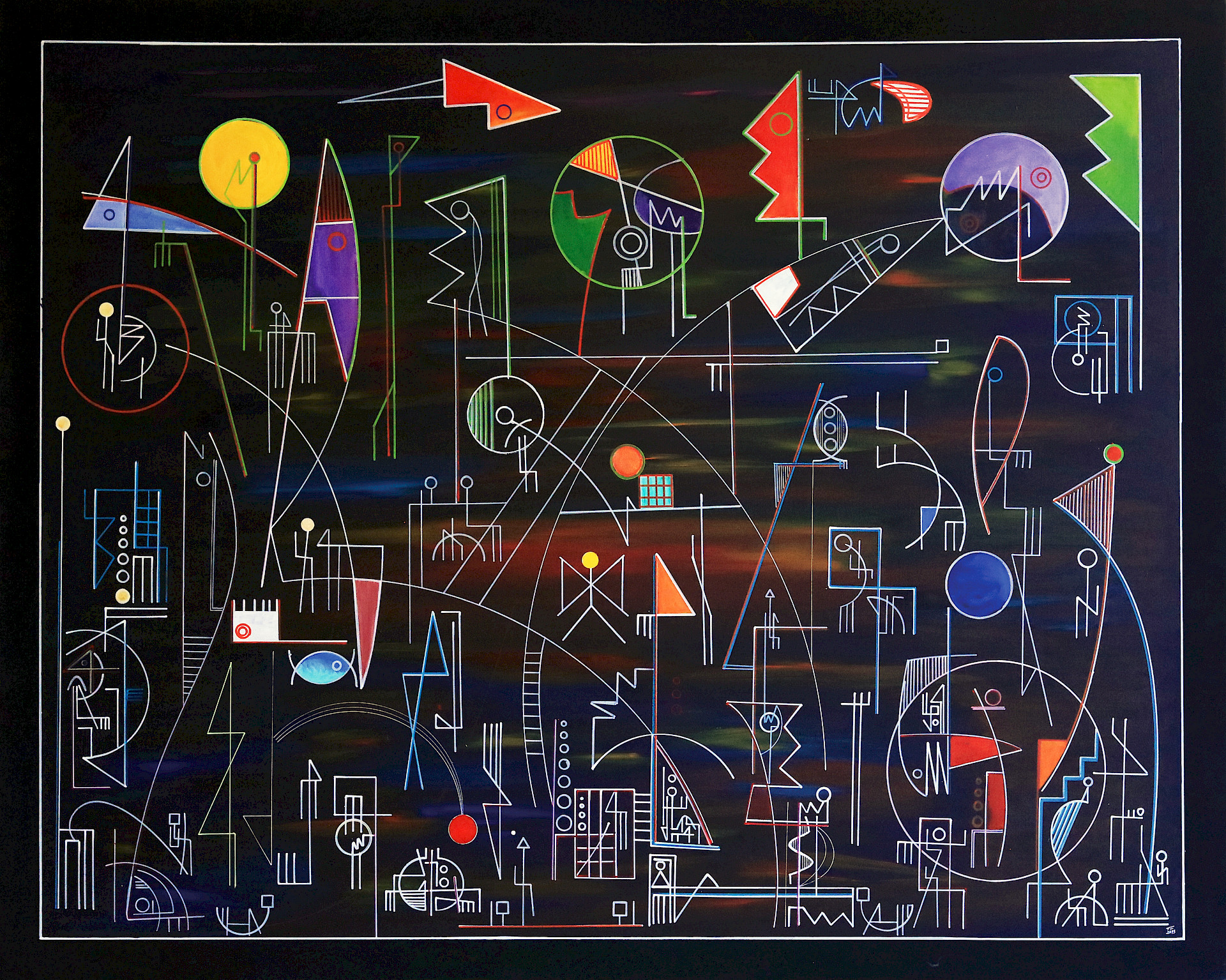 Tanka Fonta. Within The Universal Fields of Perception (Beyond the Frontiers of Consciounsess), Acrylic on Canvas, 160 cm x 140 cm, 2024. Courtesy of the artist