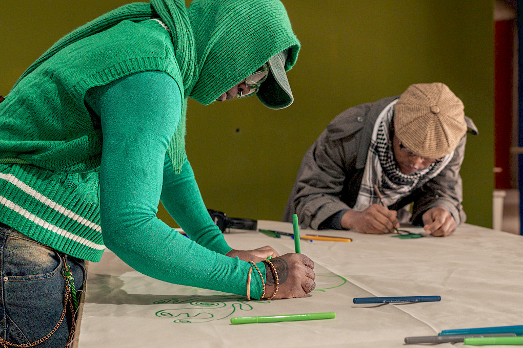 Social Mapping-Session bei SAVVY Contemporary, Berlin, Februar 2026. Oscar Murillo, 2026. Mit freundlicher Genehmigung des Künstlers. Photo Copyright: ©Matthew Hansen