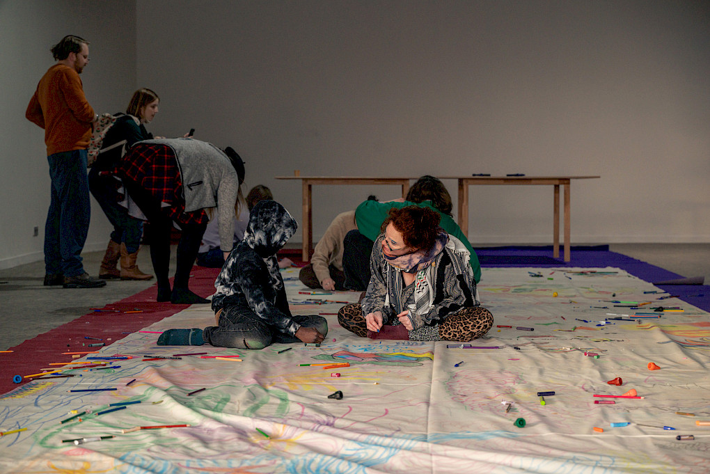 Social Mapping-Session bei SAVVY Contemporary, Berlin, Februar 2026. Oscar Murillo, 2026. Mit freundlicher Genehmigung des Künstlers. Photo Copyright: ©Matthew Hansen