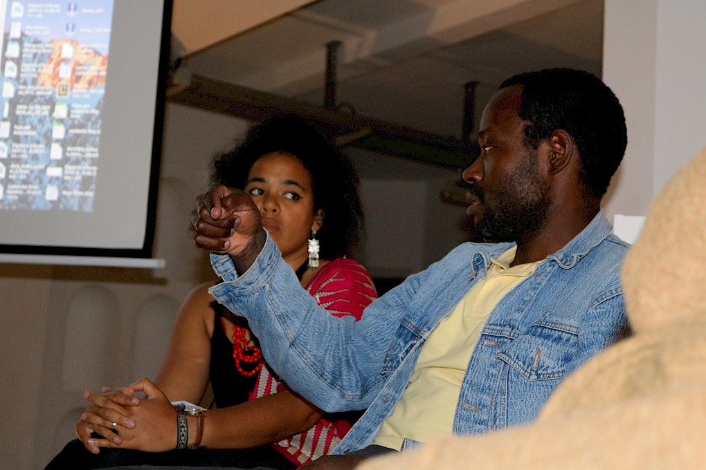 Artist Talk with Guy Woueté and Nathalie Mba Bikoro | Photo: Brigitta Kuster